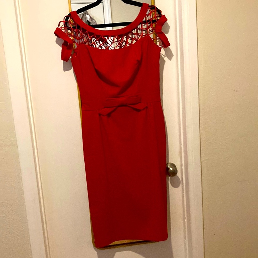 Tatyana Alika Pencil Dress Red Size Large